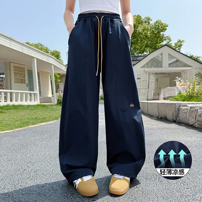 女童休闲裤夏季宽松薄款2025新款中大童6-12岁高级感夏装洋气裤子