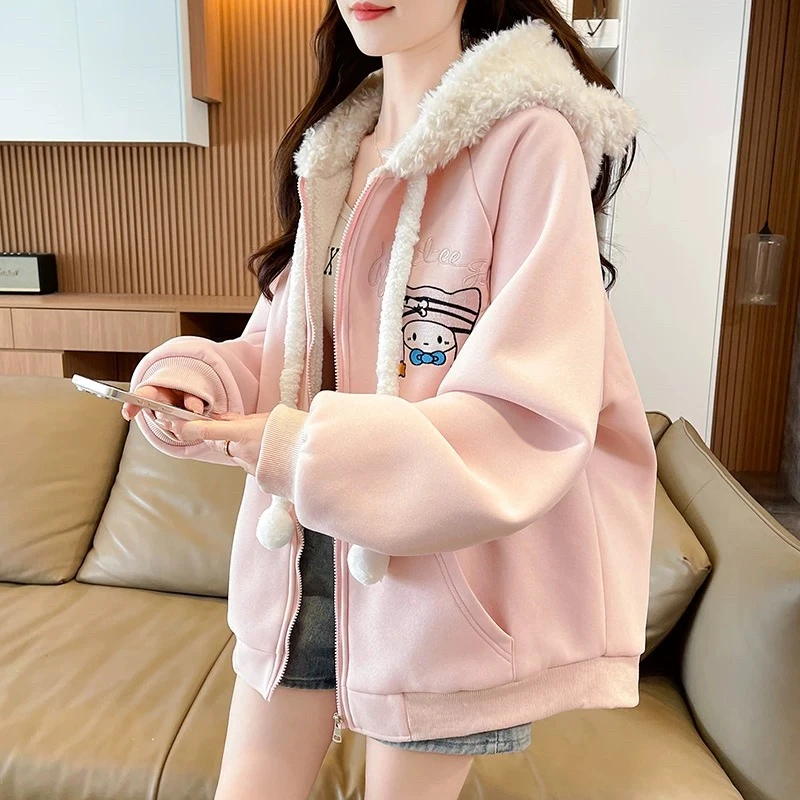 加绒加厚可爱棒球服外套女2025冬季新款初中高中学生大童保暖棉服