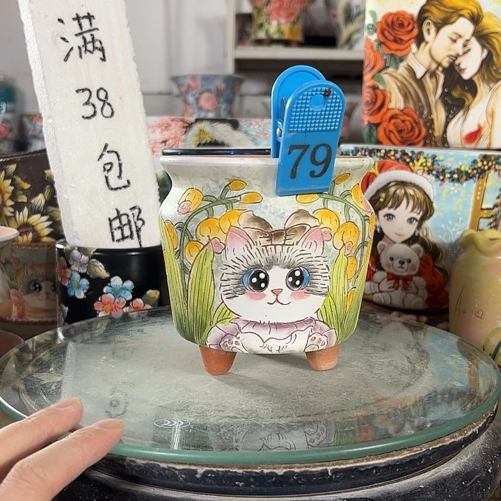 景德镇手绘花盆性价比超高的直播间