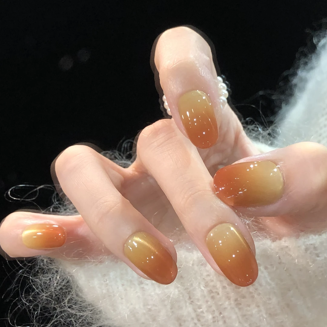 喵公子【半熟番茄】纯手工穿戴甲可拆卸美甲光疗甲