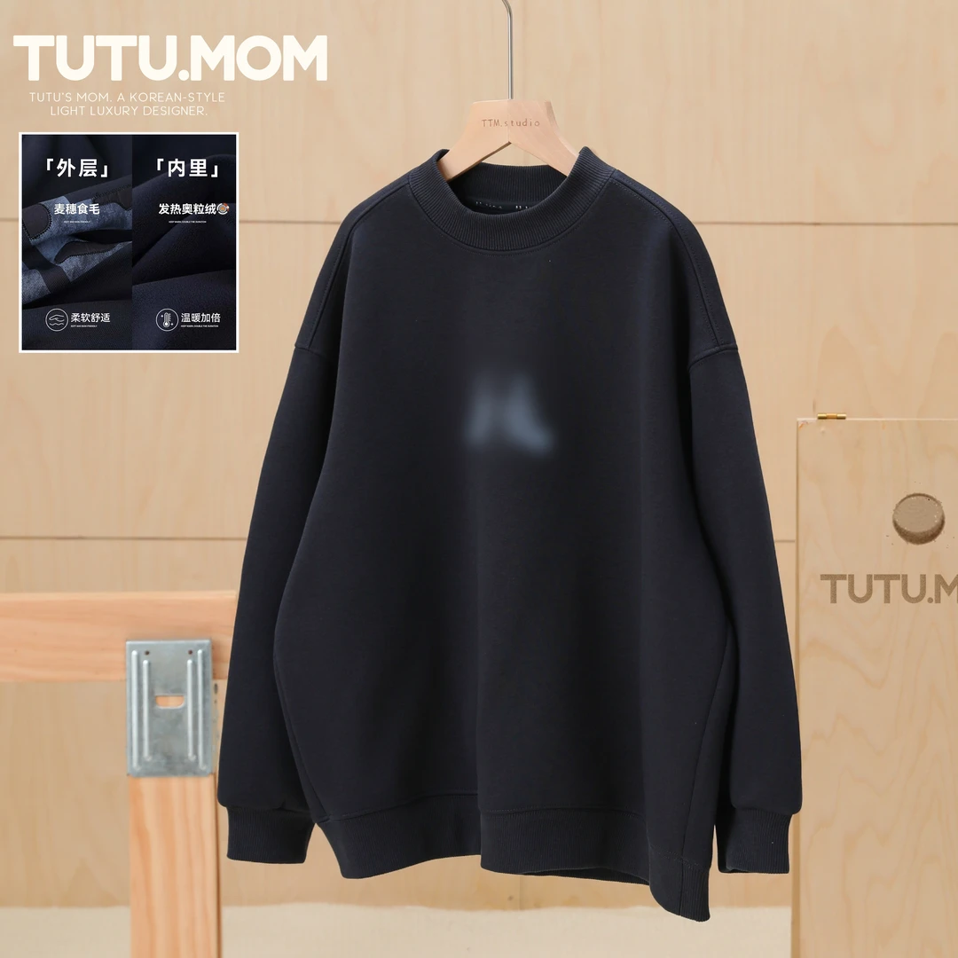 现货【潮酷加绒卫衣】男童2025秋冬新款一体绒套头圆领中大童潮