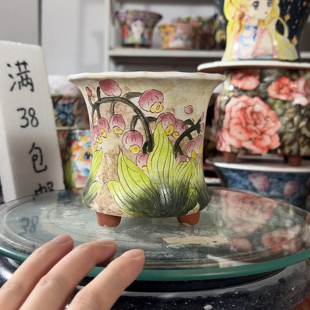 景德镇手绘花盆幸运花盆