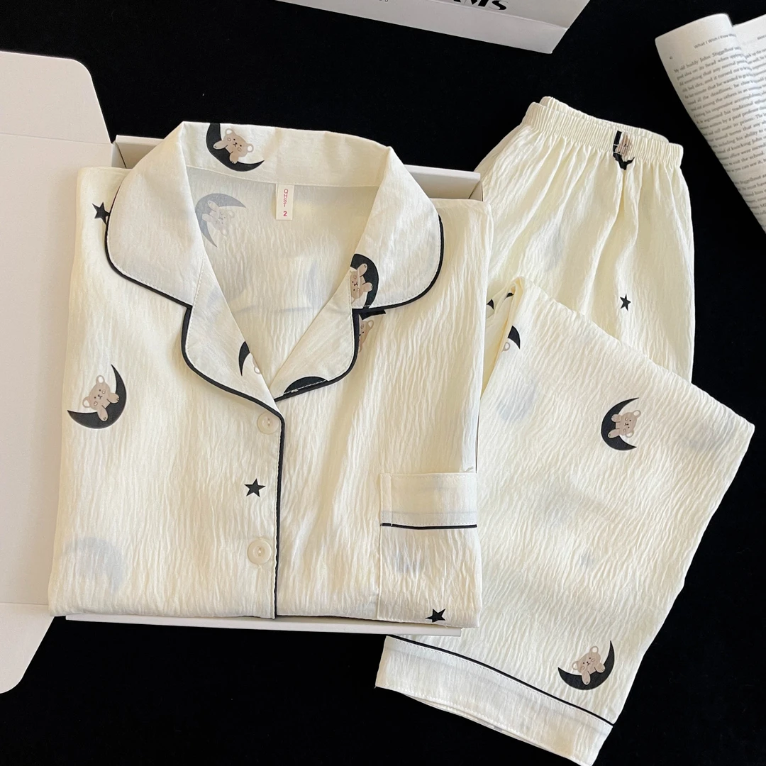 云朵棉睡衣女款爆款2025新款秋季长袖长裤女生奶系春天家居服套装