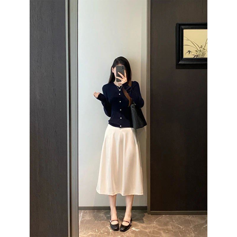 垂感半身裙女新款遮胯显瘦中长裙高腰减龄百搭大摆裙31837