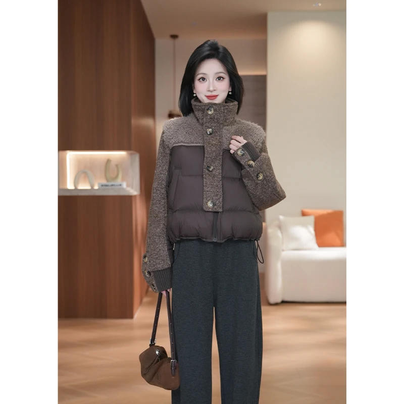 冬款气质型90白鸭绒短款长袖拉链显瘦羽绒服LP1107-3