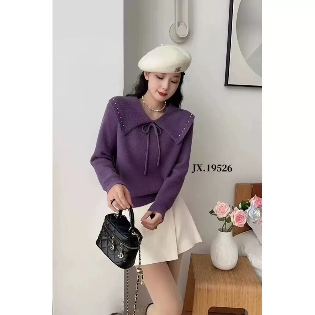 冬季新款时尚韩国绒娃娃领上衣9526