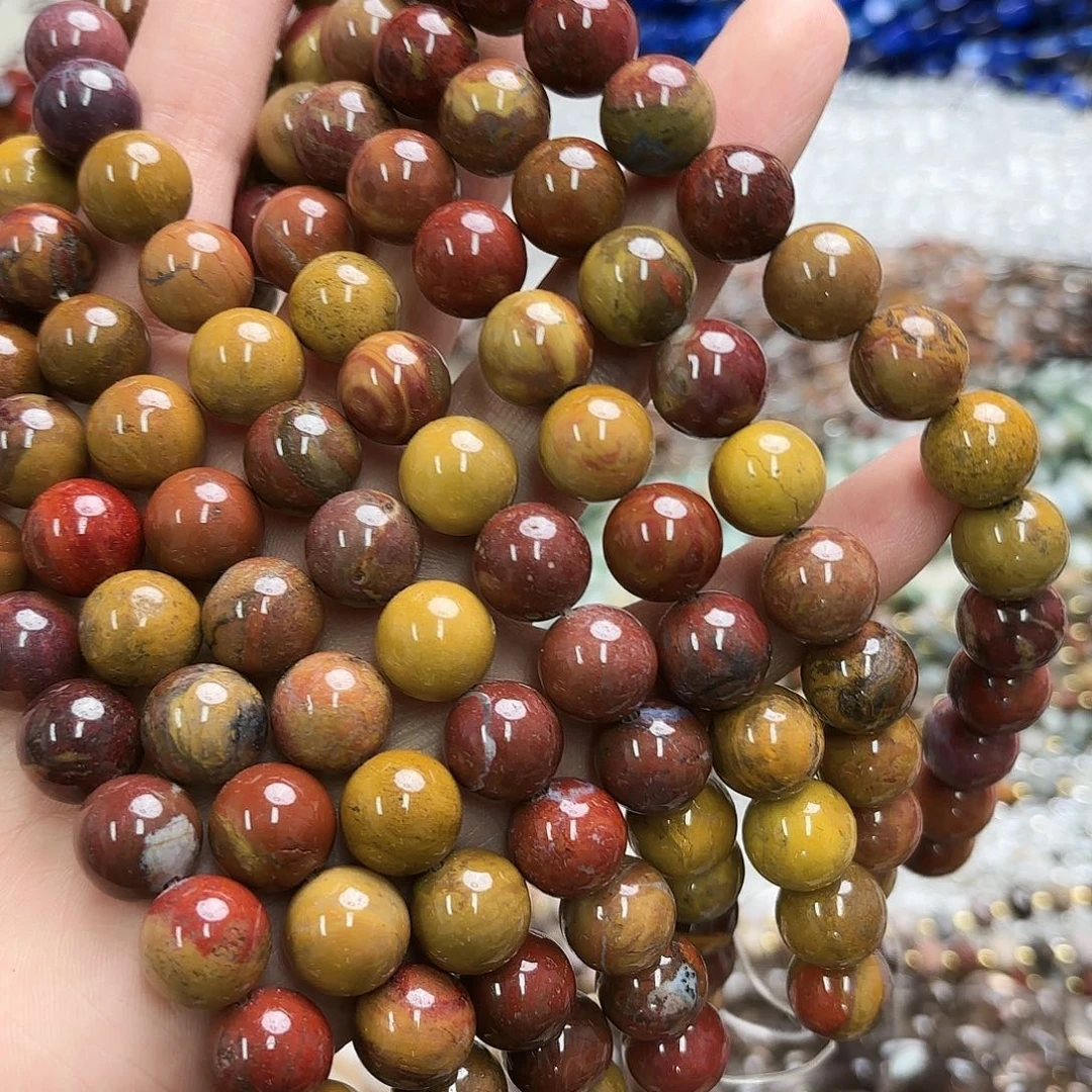 玛瑙/玉髓未镶嵌珠宝半成品卡12战国红圆珠一条