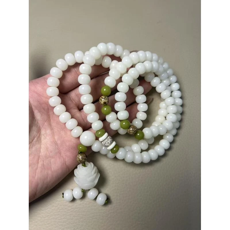 309-白玉菩提长串精品手串（无礼盒）