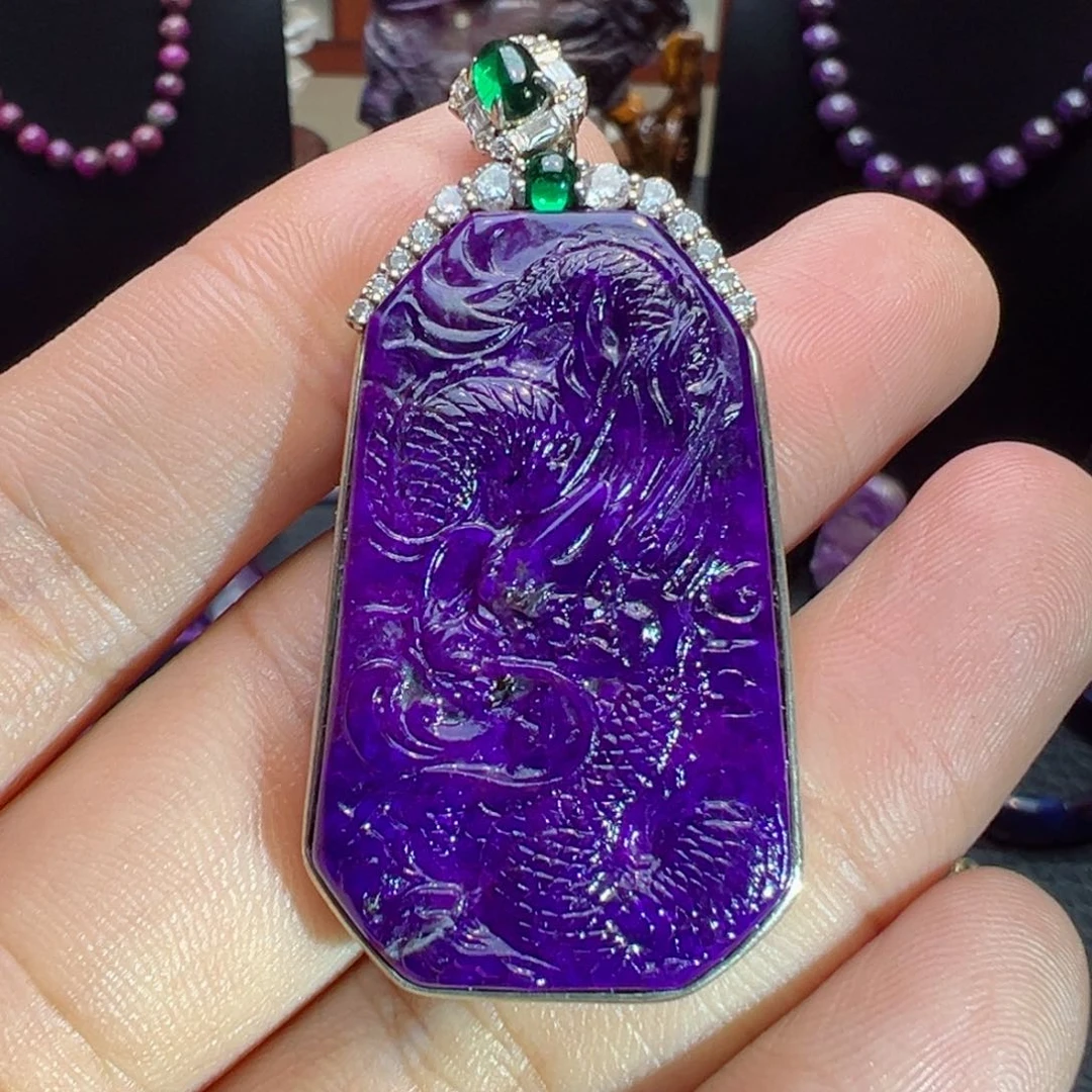 苏纪石（舒俱来）银S925镶嵌项链