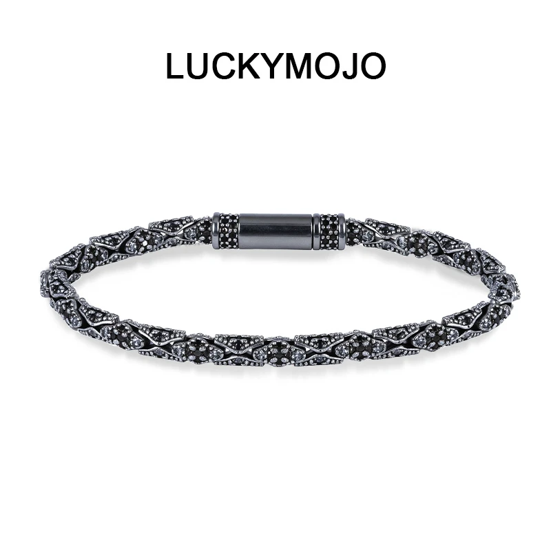 LUCKYMOJO 925银手链 璀璨镂空气质手链轻奢小众情侣男配饰