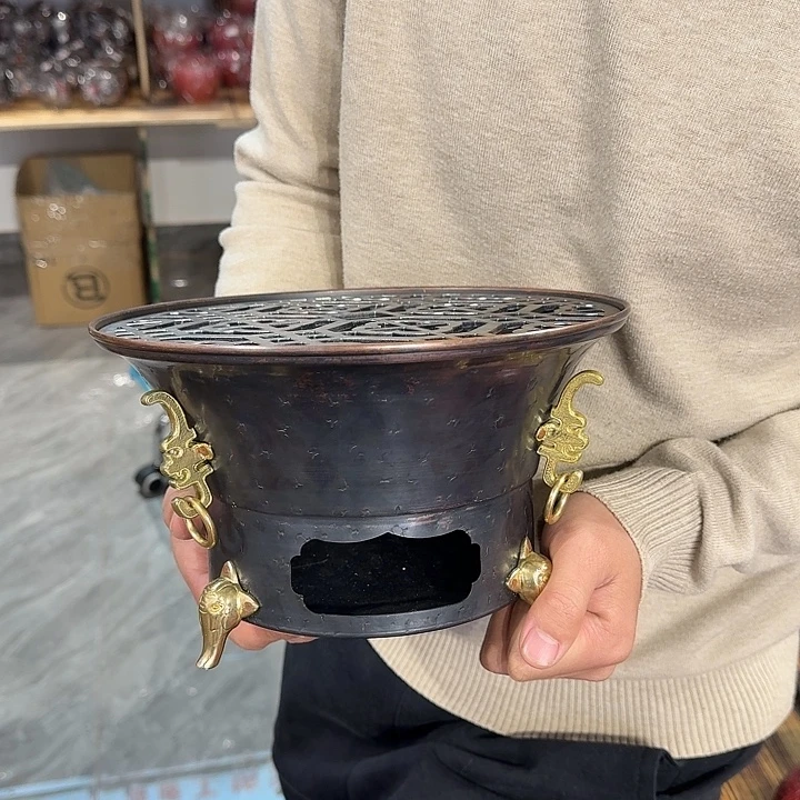 紫铜手工制作摆件一个火炉