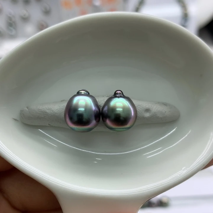海水珍珠裸珠香芋紫透绿