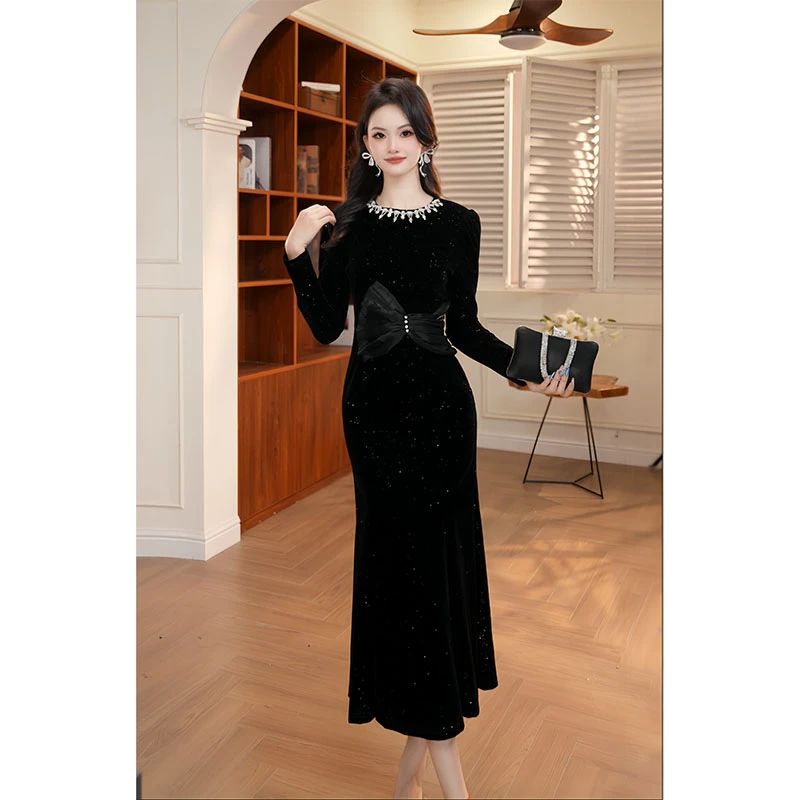 【香香定制】新款时尚法式修身显瘦气质优雅连衣裙15360