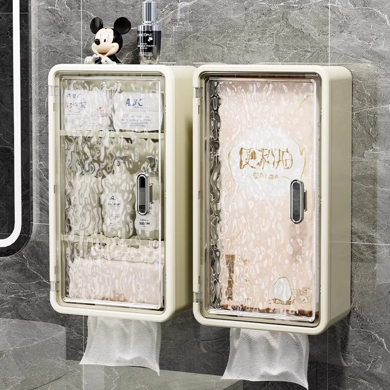 大号加长厕纸盒免打孔厕所卫生纸分格置物架壁挂式防水收纳纸巾盒