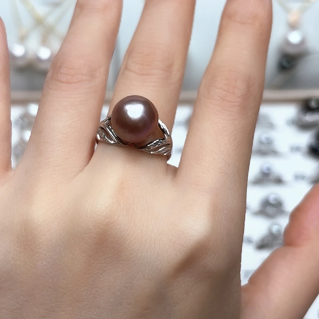 戒指淡水珍珠银S925镶嵌