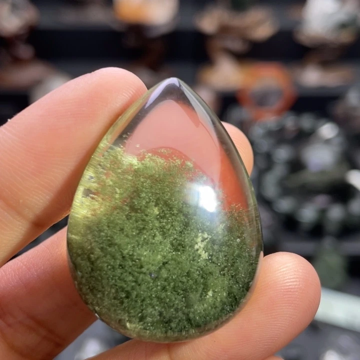 颈饰水晶未镶嵌绿幽灵水滴定制