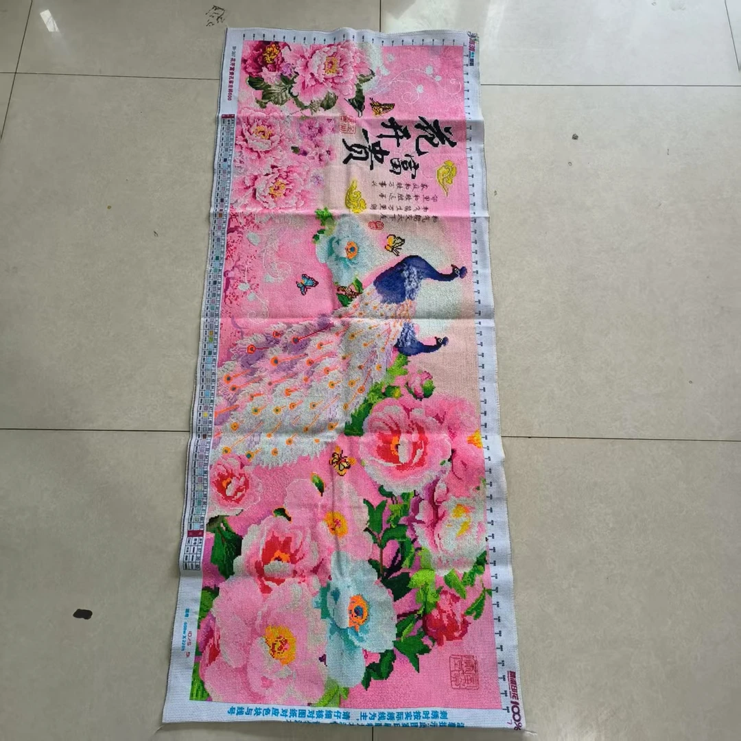 纯手工绣好的十字绣成品家和万事兴牡丹牡丹孔雀新款客厅装饰挂画