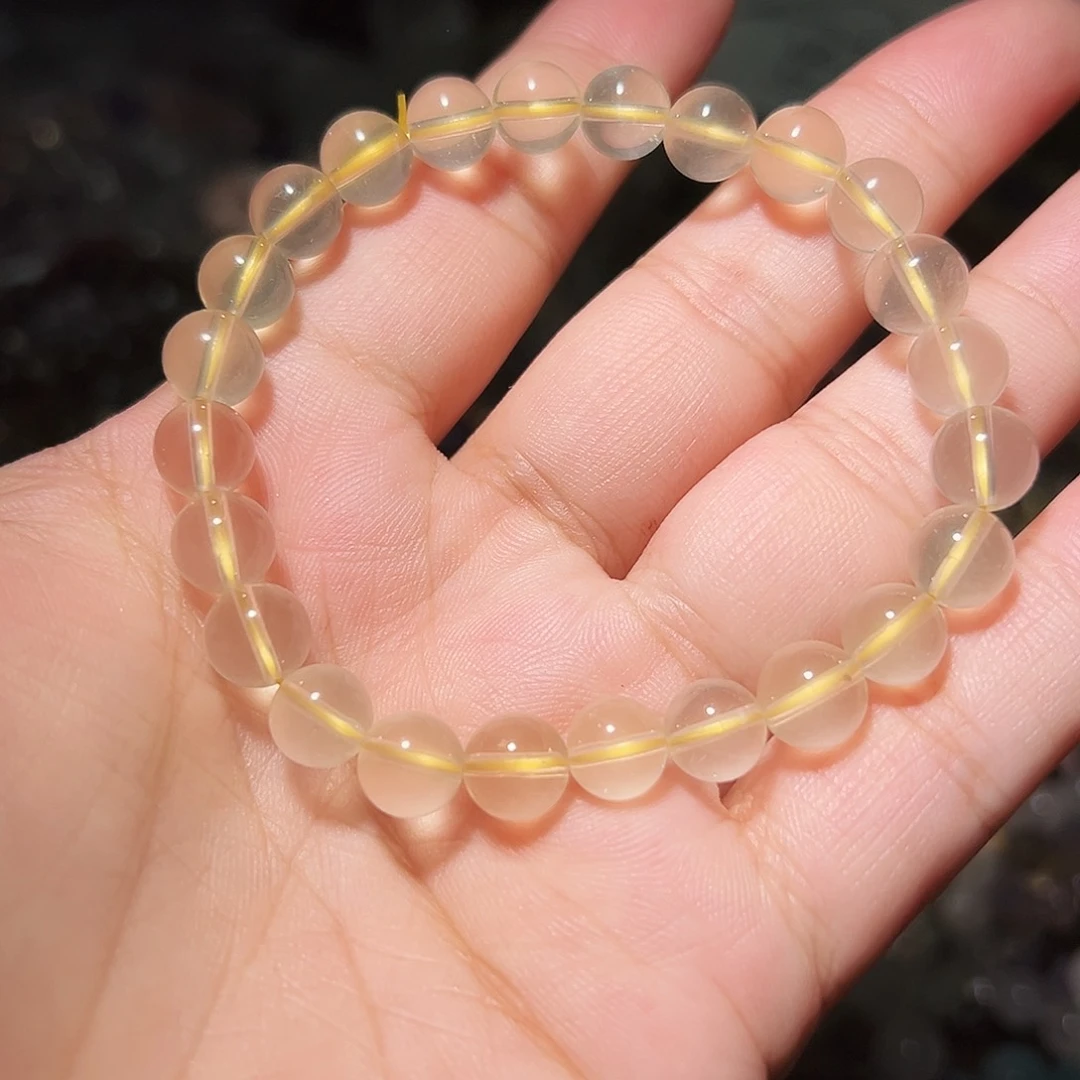 水晶手链未镶嵌柠檬黄水晶8毫米