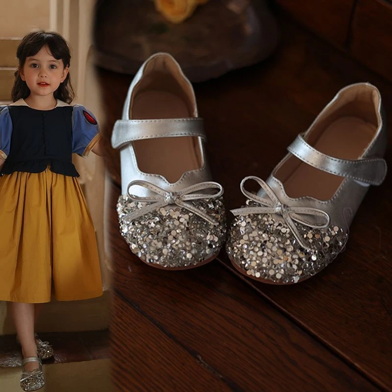 新品巴拉巴拉宾米妮女童爱莎公主鞋软底宝宝儿童鞋子2025春秋新款