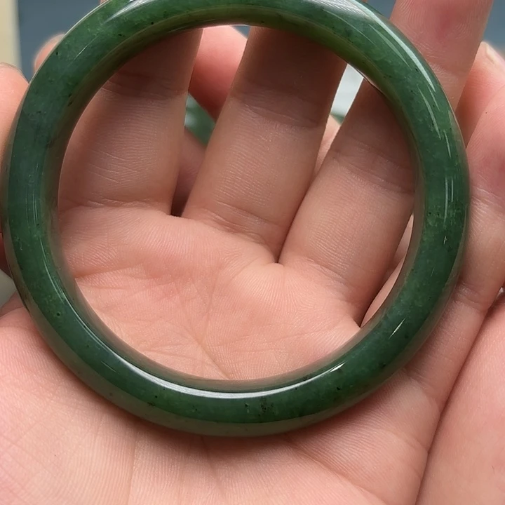 和田玉手镯未镶嵌和田玉加拿大碧玉手镯圈口60➕