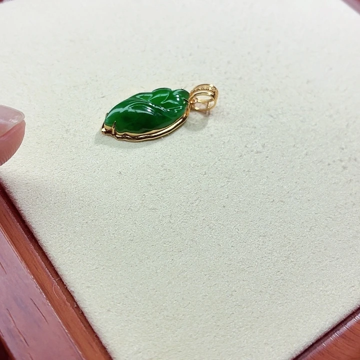 馨***18K金镶嵌手链翡翠天然缅甸翡翠A货18K金