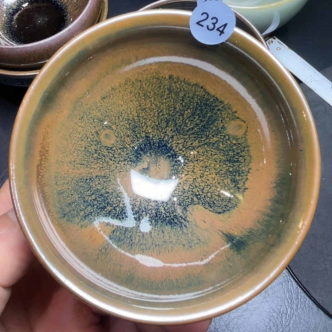 茶盏龙窑柴烧官帽器型9口径