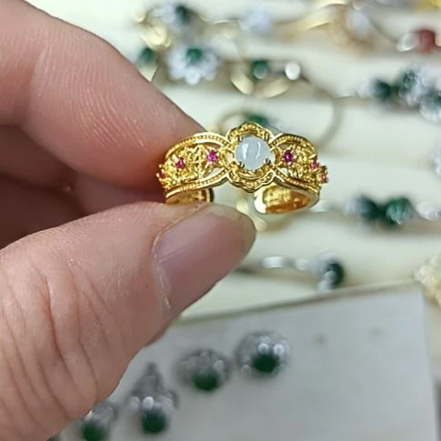 翡翠银S925镶嵌戒指