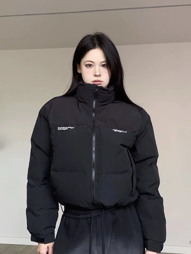 牛十八-百搭黑色肯豆风棉服冬季外套保暖面包服潮