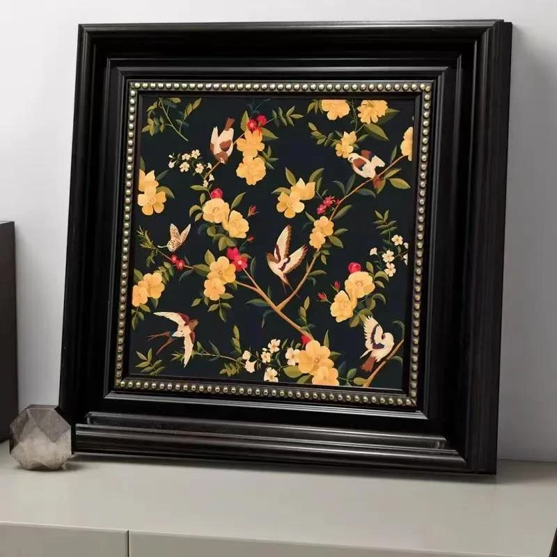 法式鸟语花香复古与风结合的客厅卧室餐厅装饰挂画ZD11