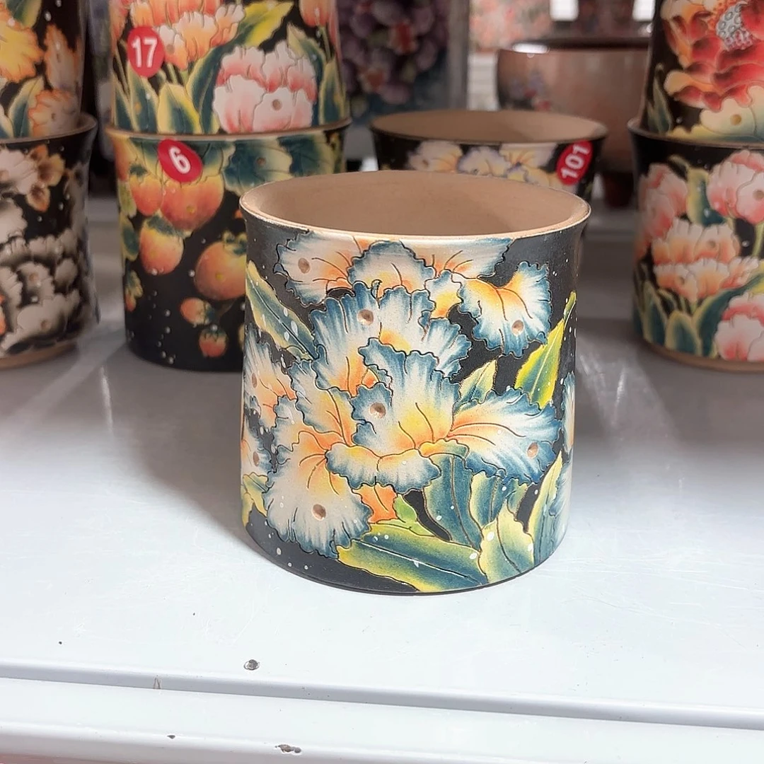 紫砂花盆不****猪手工花盆默认微瑕