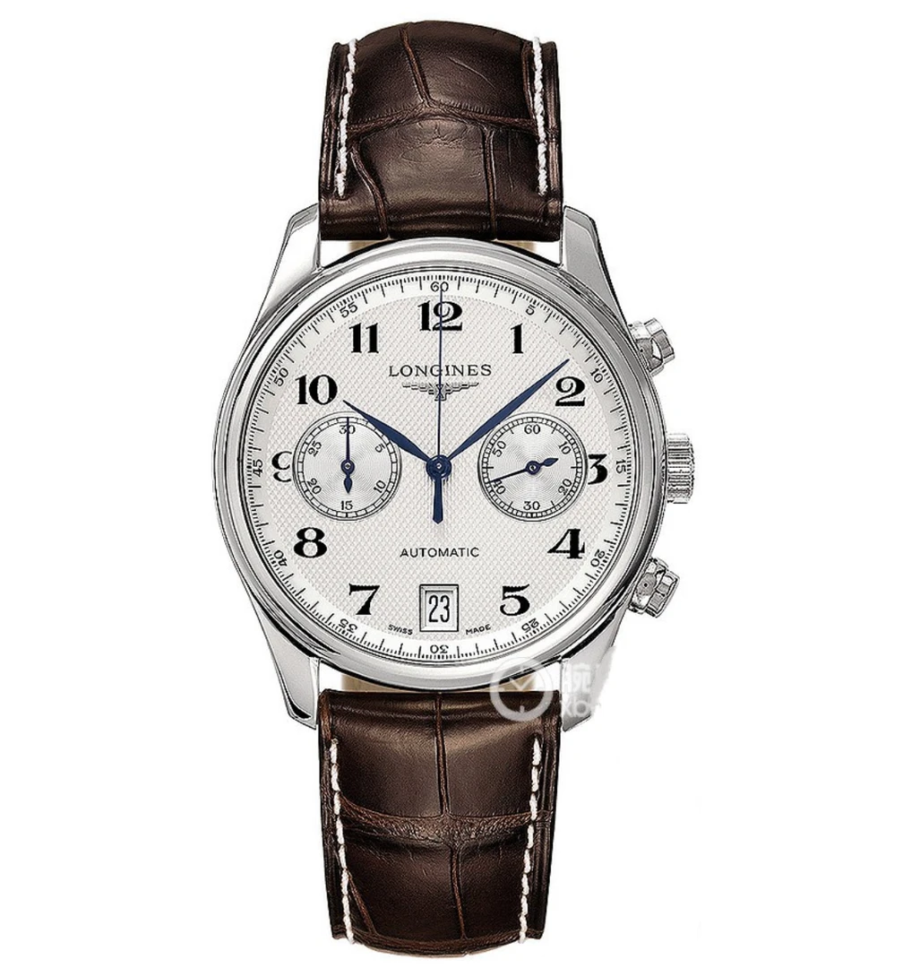 99新 Longines/浪琴 /名匠669白盘双眼皮带款/表径38.5/自动机械