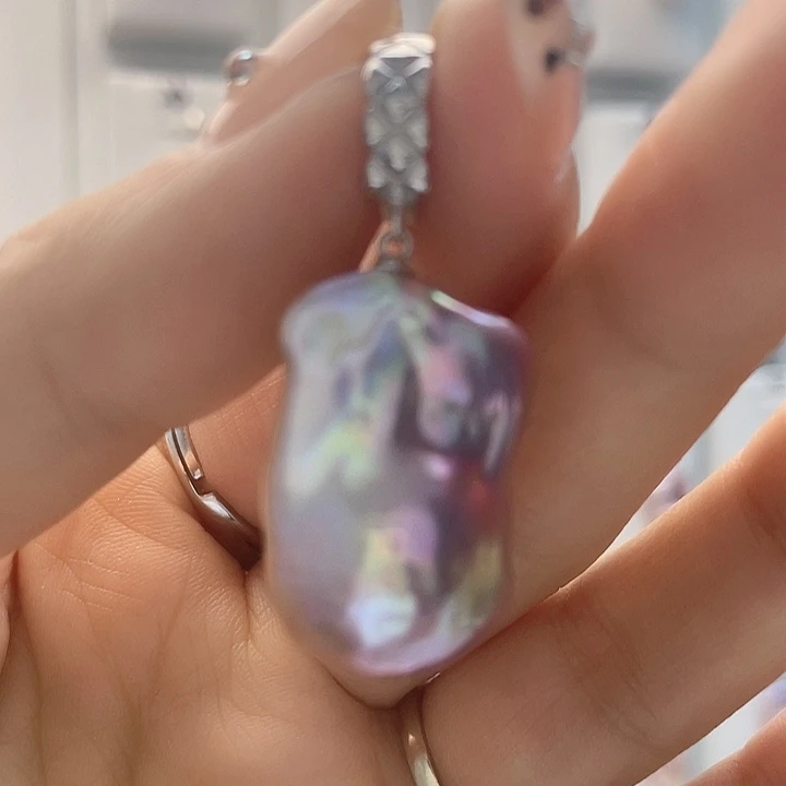 淡水珍珠颈饰银S925镶嵌