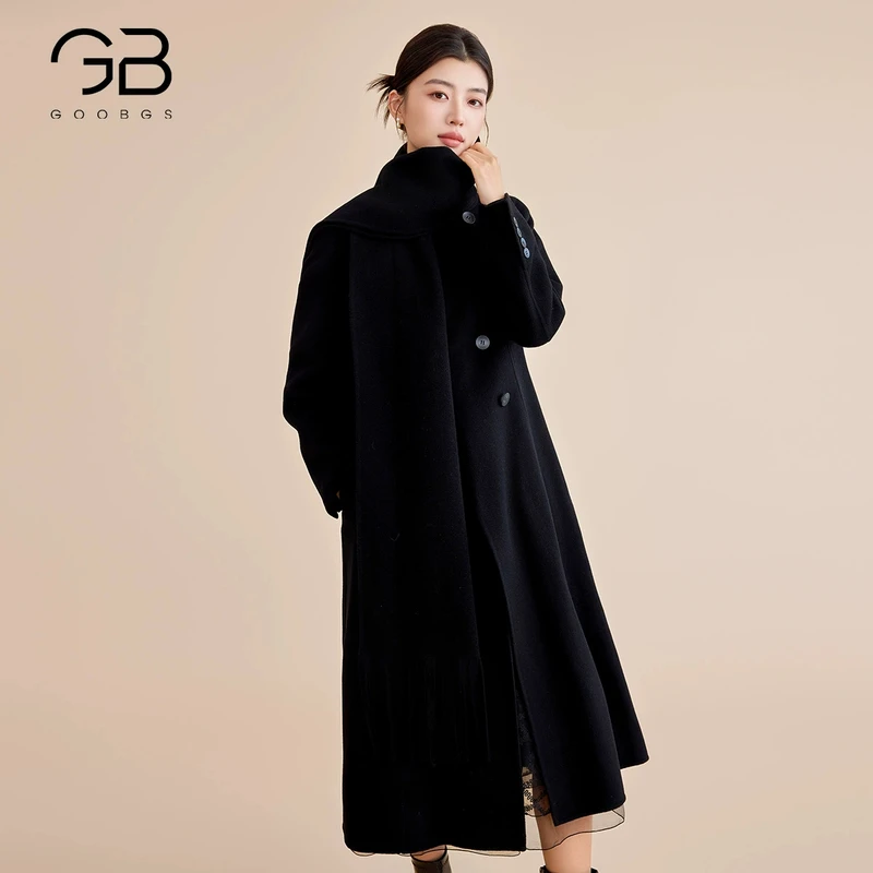【谷邦GOOBGS 】山羊绒双面呢大衣长款毛呢外套 G2485304