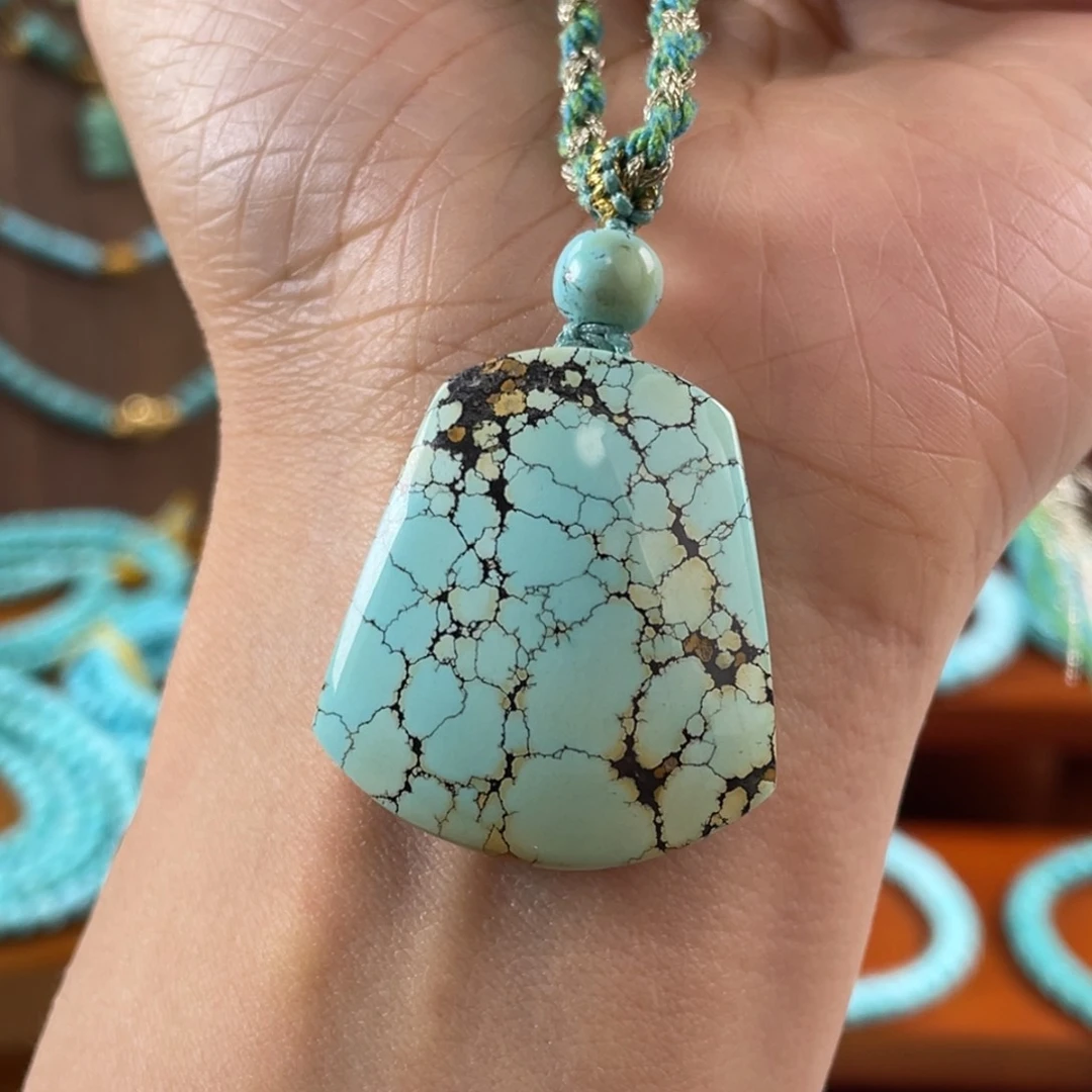 绿松石未镶嵌珠宝半成品平安牌28.5