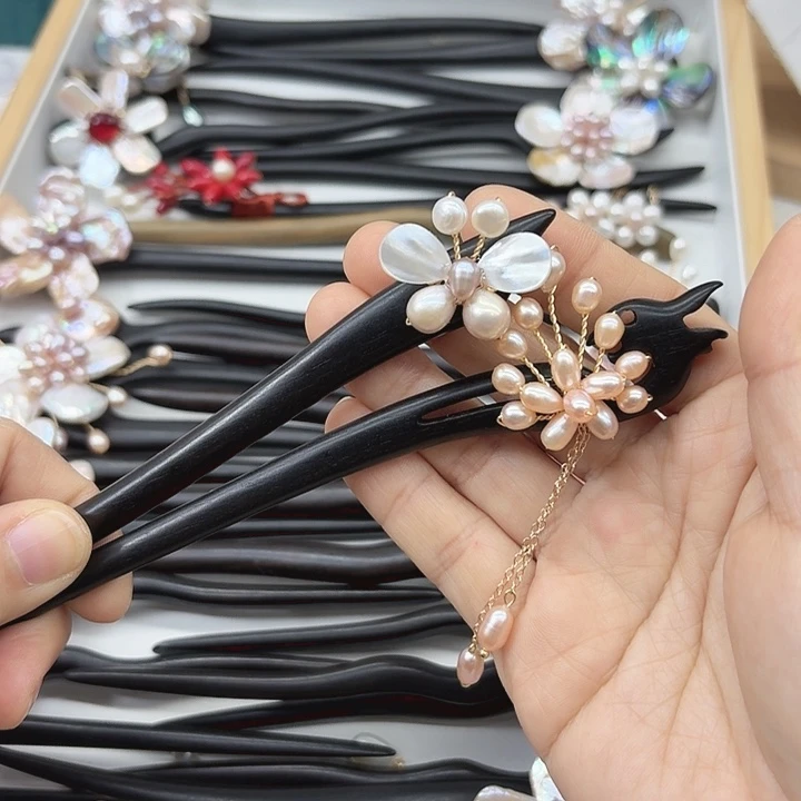 淡水珍珠发饰未镶嵌