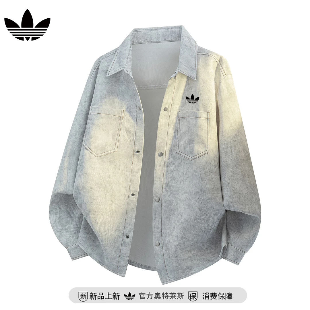 【官方奥特莱斯】美式工装衬衫男士2025秋季多口袋宽松大码长袖衬衣