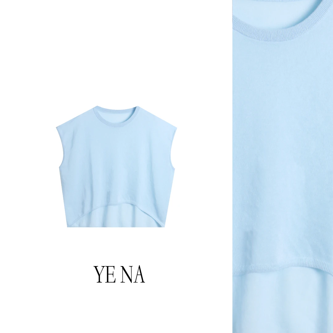 【沐沐】无袖适中女常规款毛针织衫女装舒适欧若动感风SY572