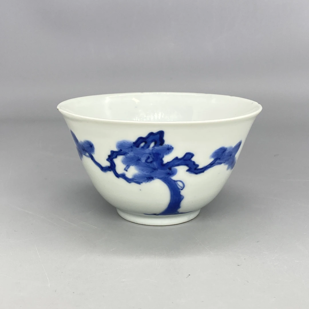 32502011*明晚期青花松竹梅纹茶圆/瓷器三/江苏省文物总店