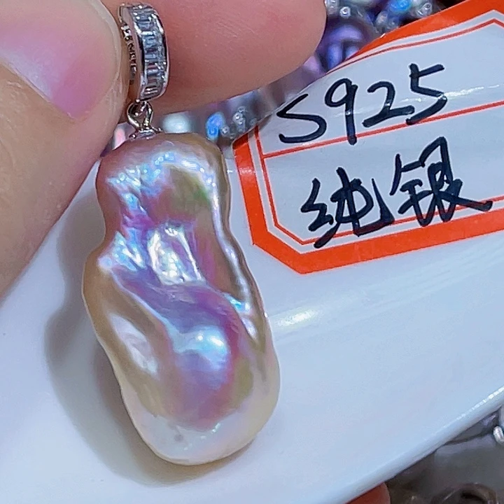 淡水珍珠银S925镶嵌颈饰