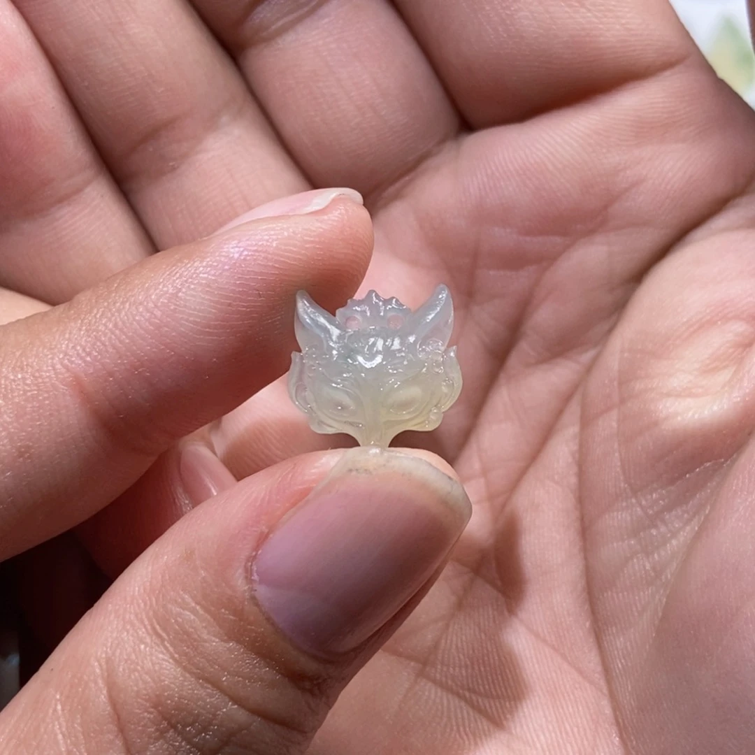 未镶嵌定制翡翠狐狸面具