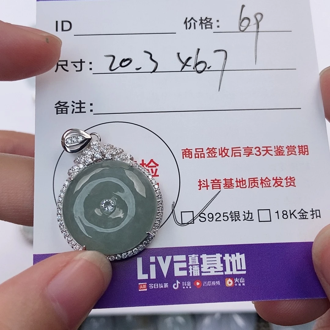 翡翠银S925镶嵌颈饰翡翠