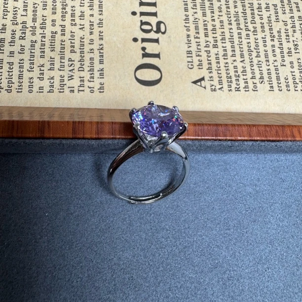 戒指 紫色冰花戒指优雅大方款T003