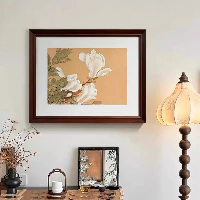 【玉兰花】法式中古风客餐厅油画宋氏美学玄关挂画新中式床头装饰画