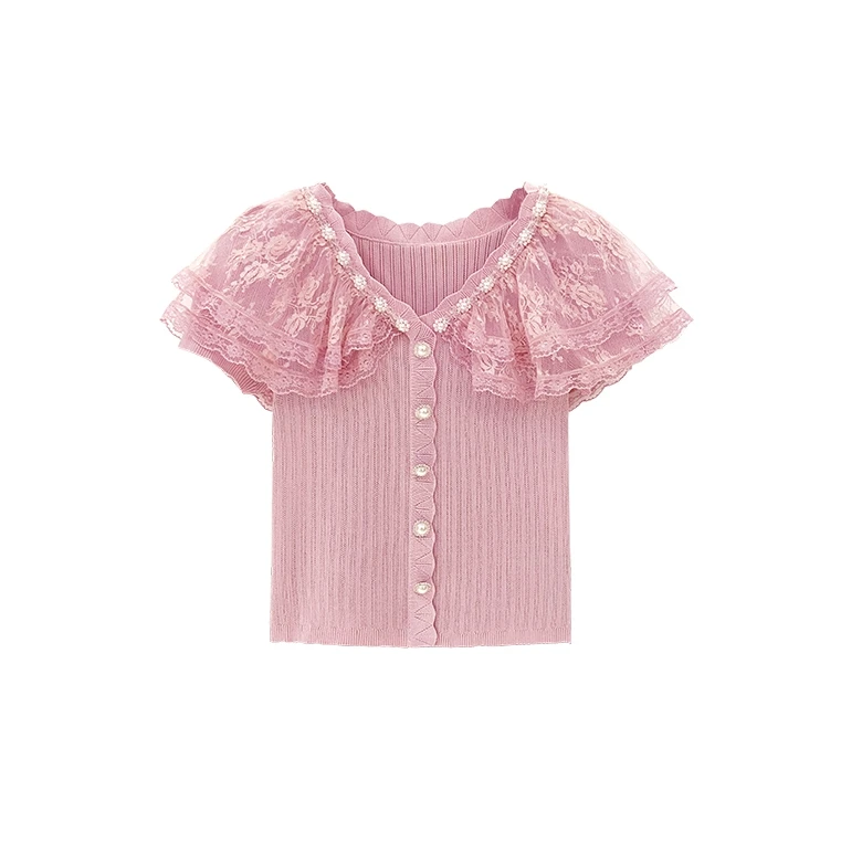 【零度春天】蕾丝气质时尚新中式女士夏季提花绣花白色复古春夏