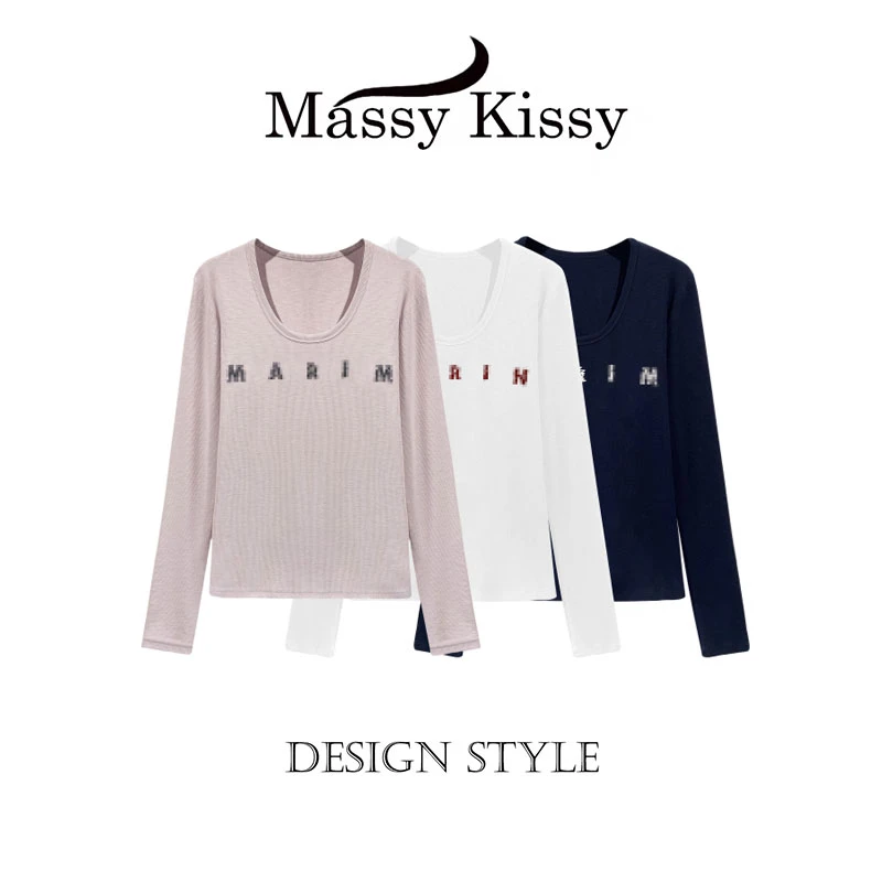 66306#CSIN2025早春简约高奢时尚长袖百搭休闲显瘦T恤上衣