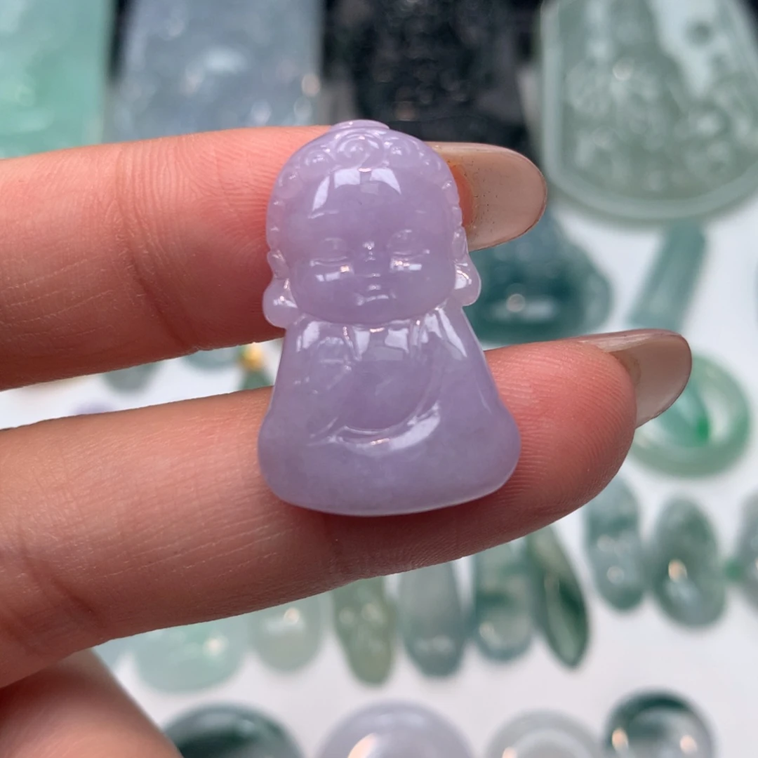 翡翠未镶嵌颈饰紫罗兰宝宝佛