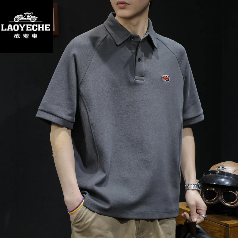美式重磅polo衫男2025新款短袖t恤男士夏季大码潮牌复古男装体恤