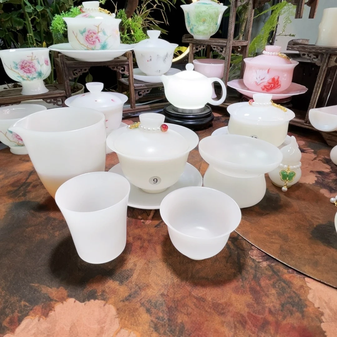 冰晶璞玉素烧薄胎11件套装