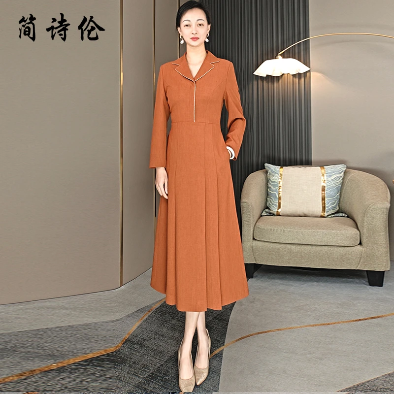 高级感精致连衣裙女春2025年新款时尚气质西装小翻领【时尚俏佳人】