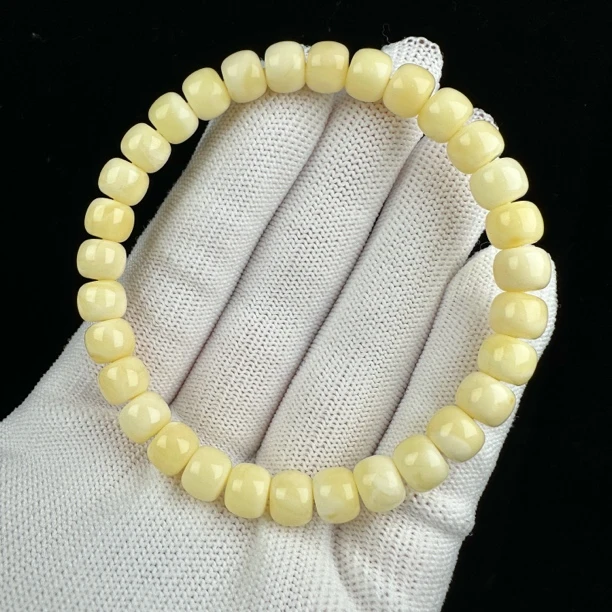 Y2638天然原矿蜜蜡手串7.5x6mm 7.4克支持复检假一赔四